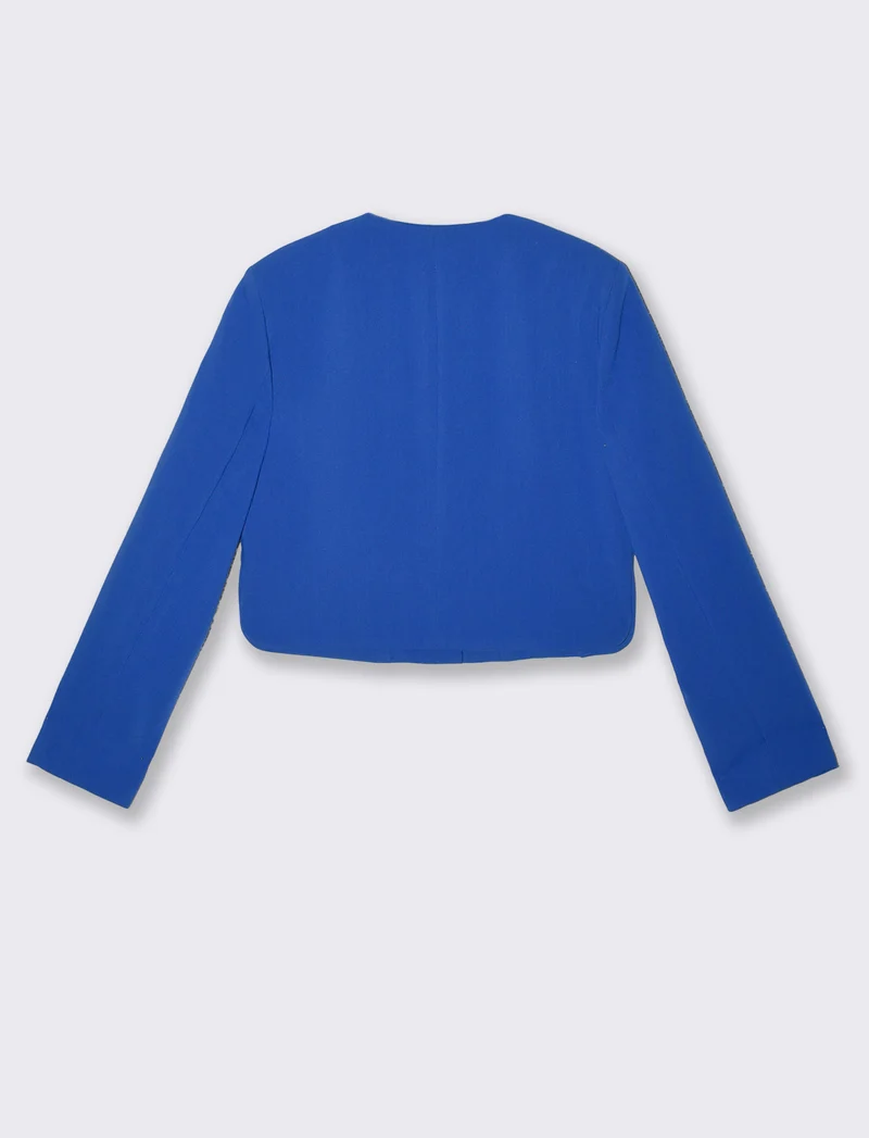 Giacca corta strutturata con maniche lunghe - Blu cobalto