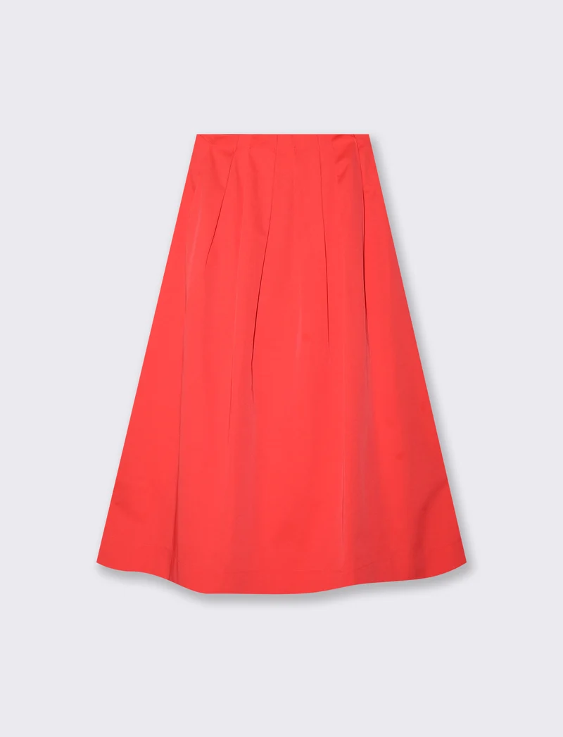 Gonna Loungette Vita Alta con Zip Invisibile - Aragosta