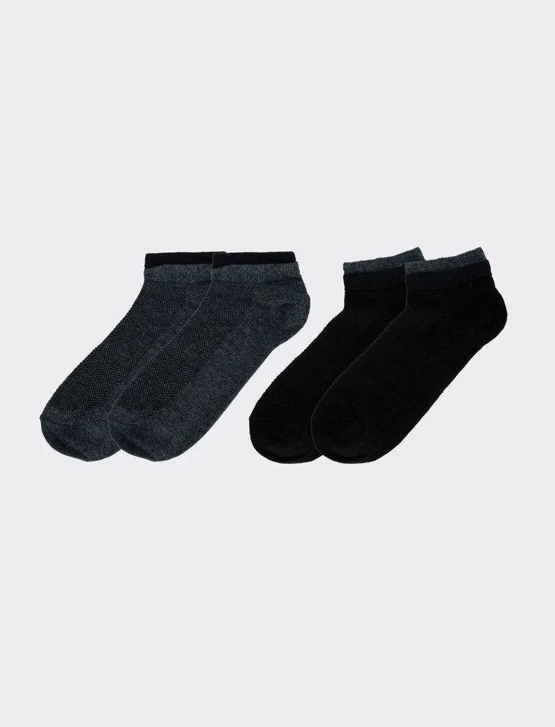 Calzini goffrati: 2 paia - Nero