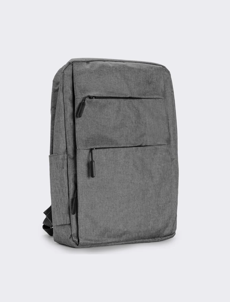Zaino uomo basic in nylon con zip - Grigio