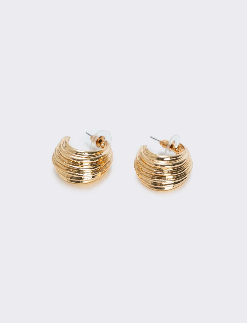 Orecchini cerchi rigati - Oro