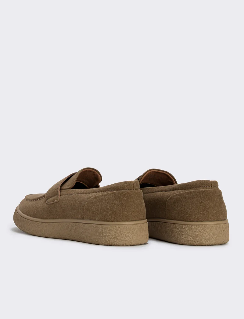 Mocassino uomo in poliuretano scamosciato - Cammello