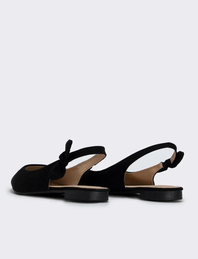 Slingback con fiocco laterale - Nero