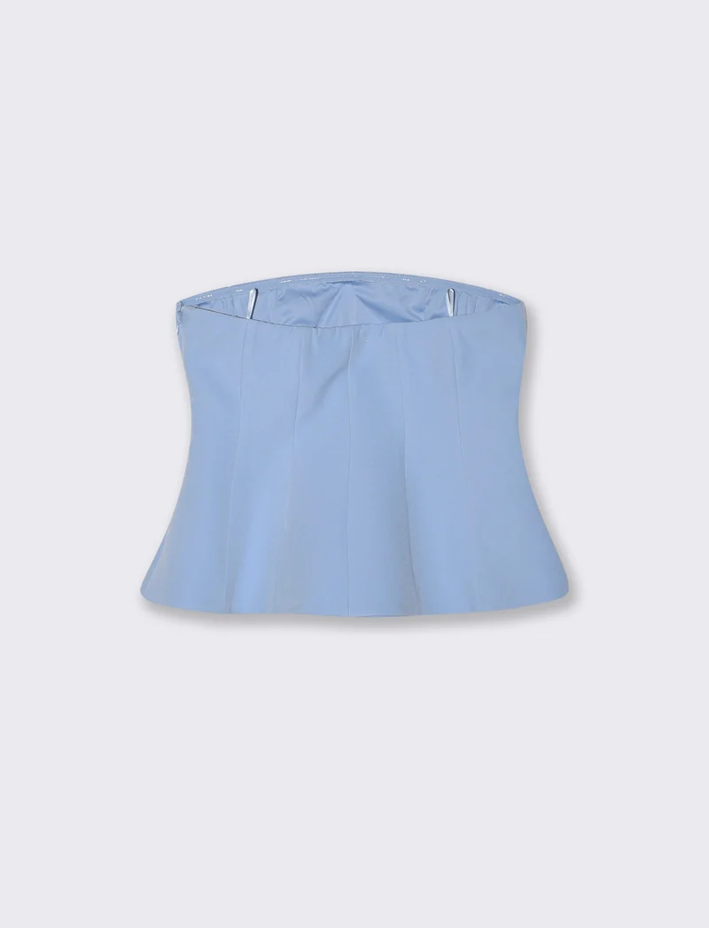 Top a fascia con zip invisibile retro - Azzurro cielo