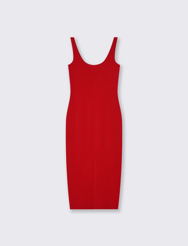 Vestito lungo senza maniche slim fit - Rosso
