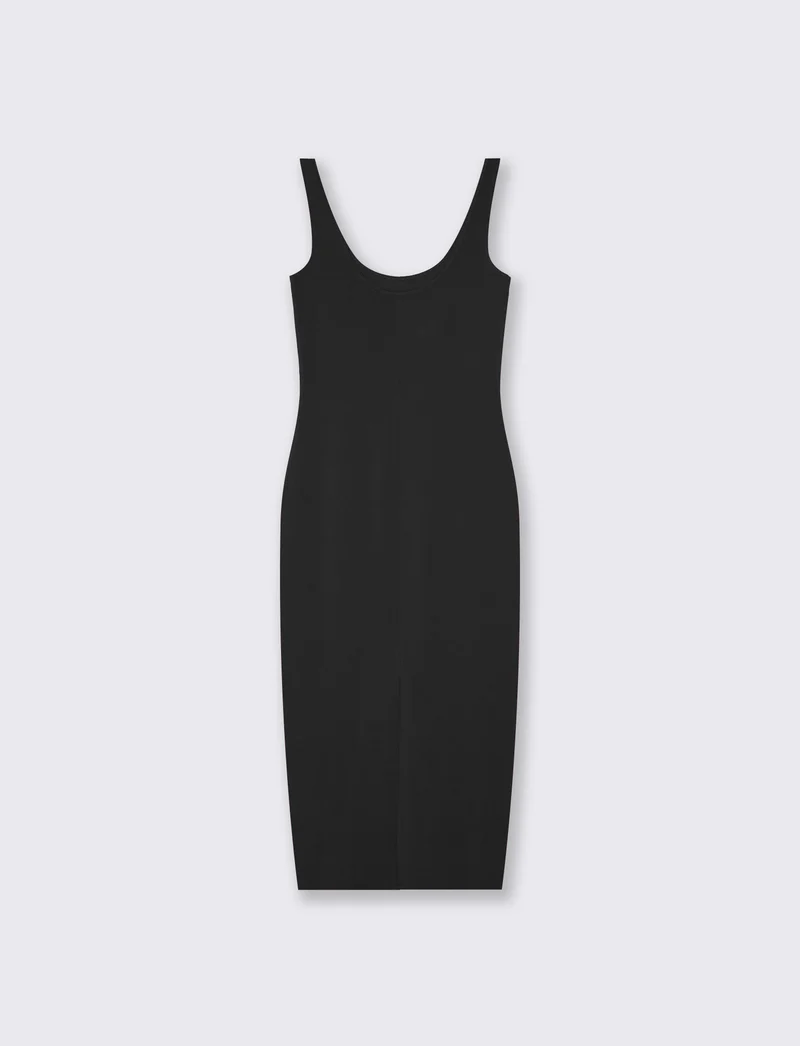 Vestito lungo senza maniche slim fit - Nero