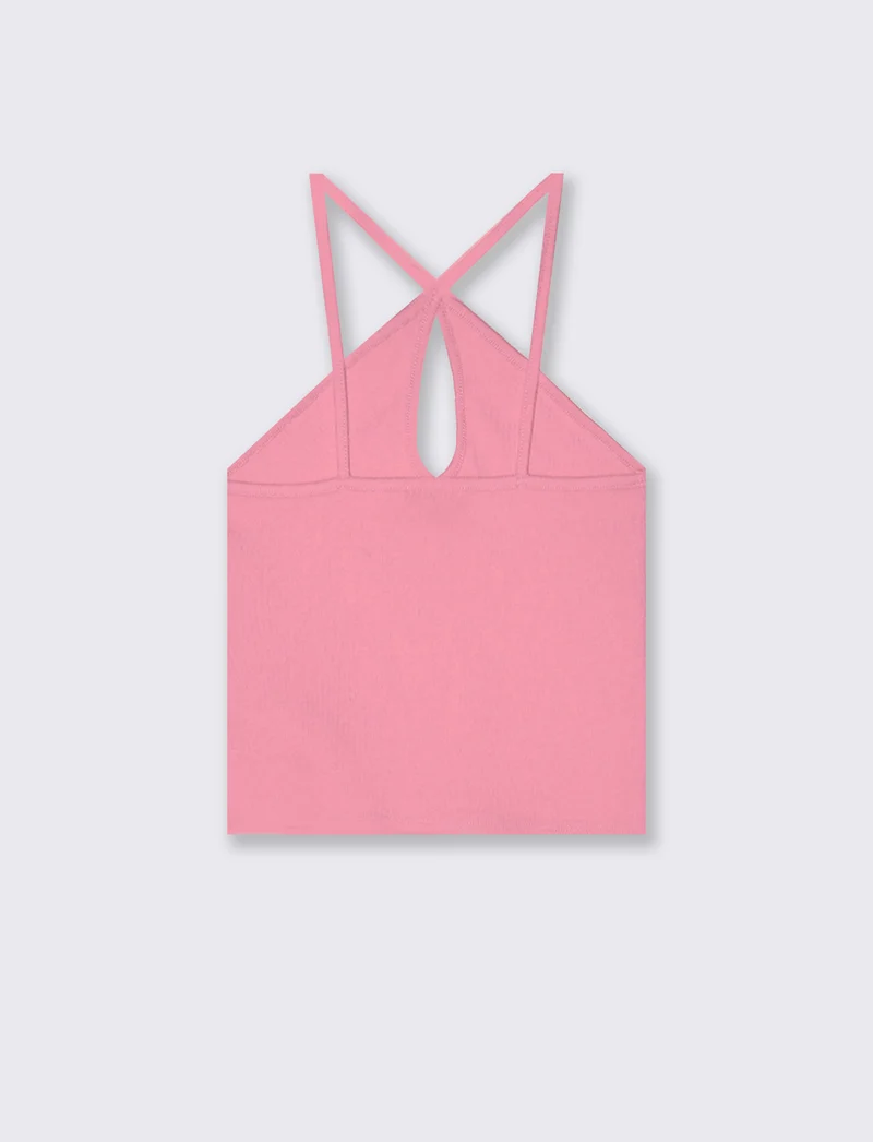 Top Intrecciato e Costine - Rosa big bubble