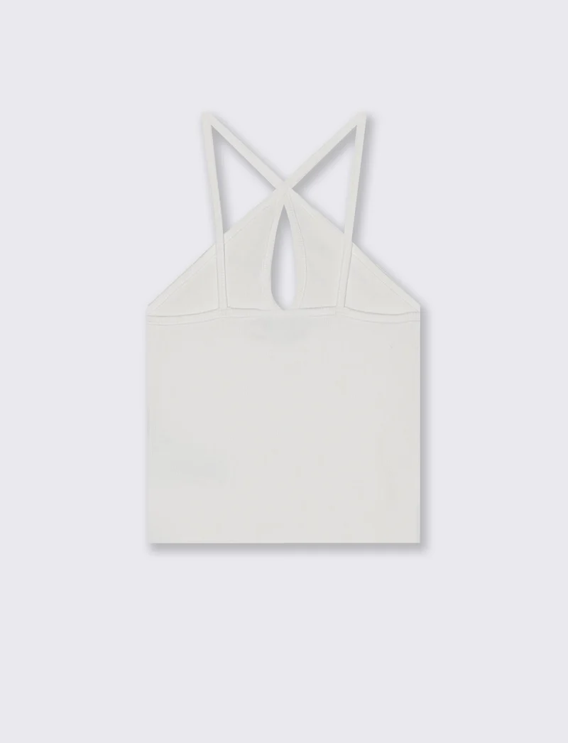 Top Intrecciato e Costine - Bianco