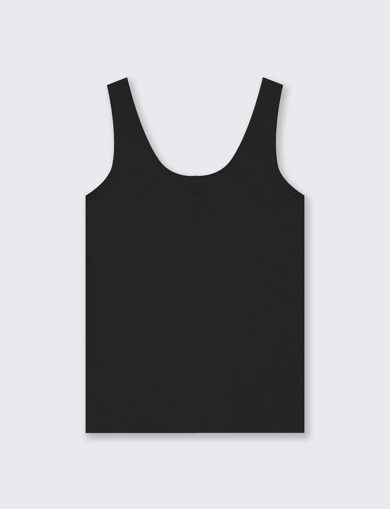 Top Basico in Cotone - Nero
