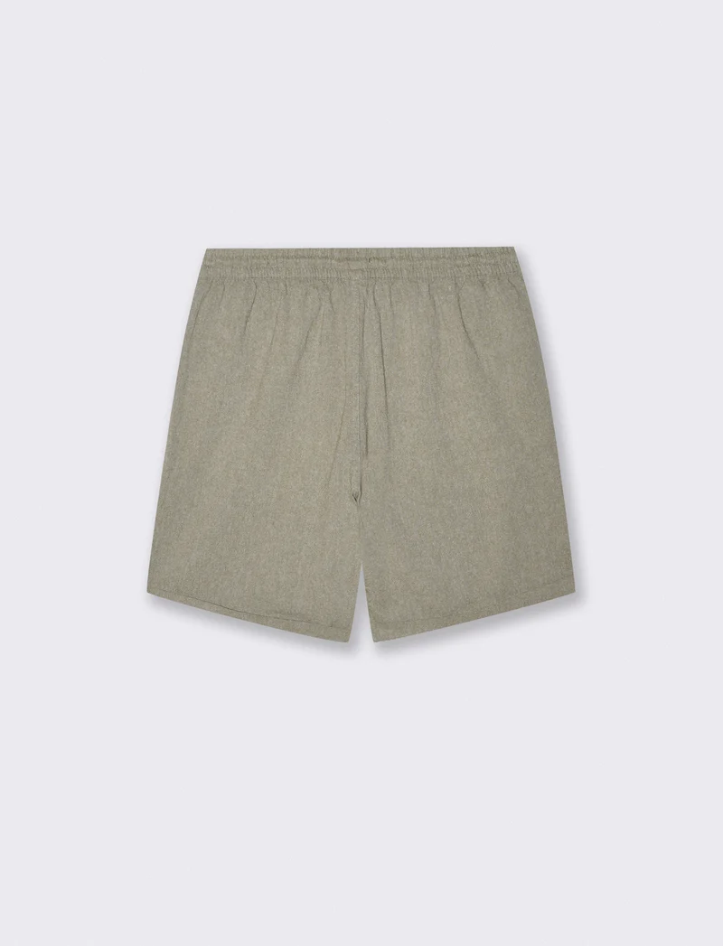 Bermuda Jogger in Tessuto Goffrato - Verde oliva