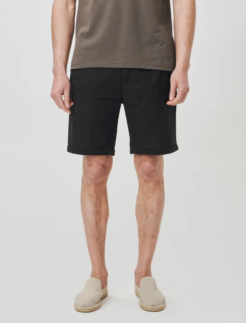 Bermuda Jogger in Cotone con Vita Regolabile - Moro