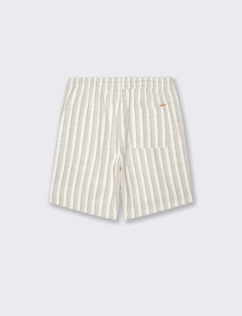 Bermuda jogger effetto maglia rigata - Beige
