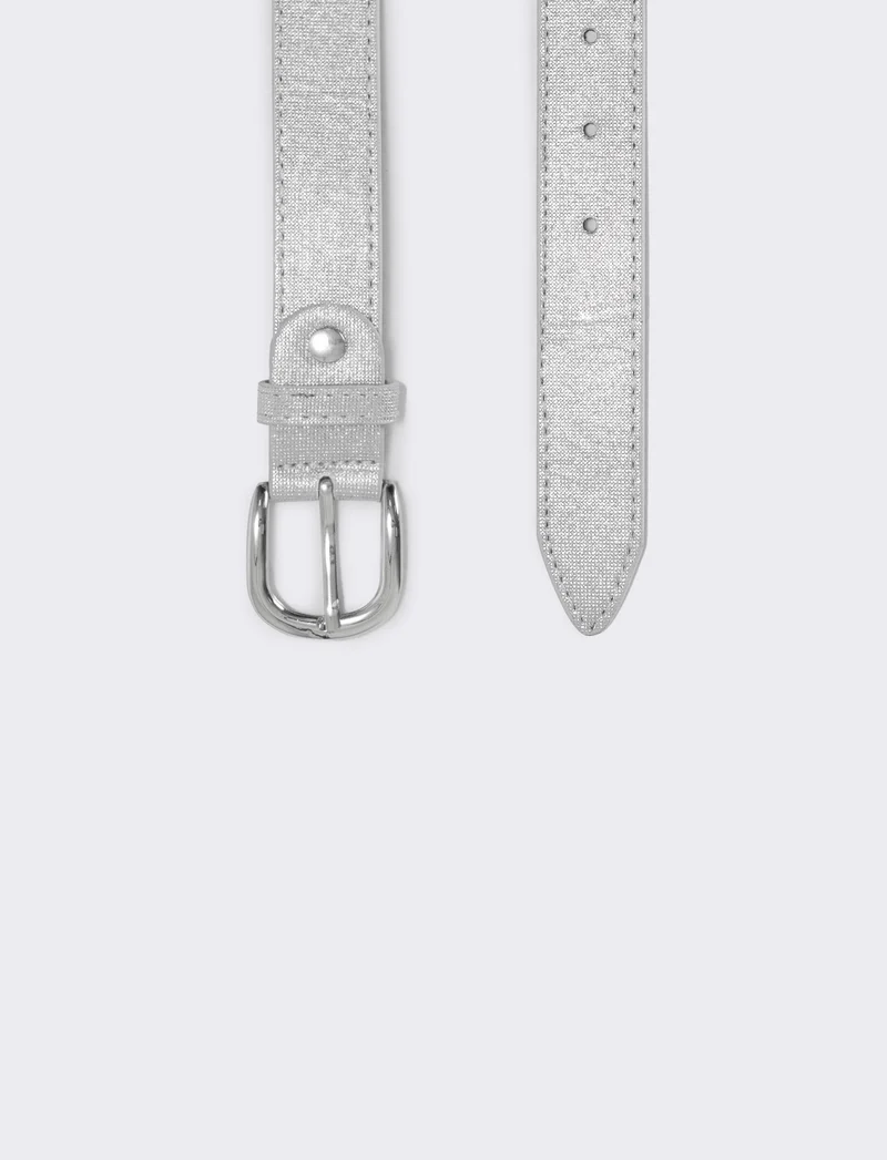 Cintura lurex basic 2,5 cm - Argento