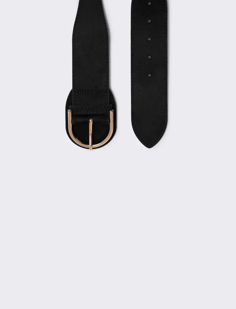 Cintura in suede elegante - Nero