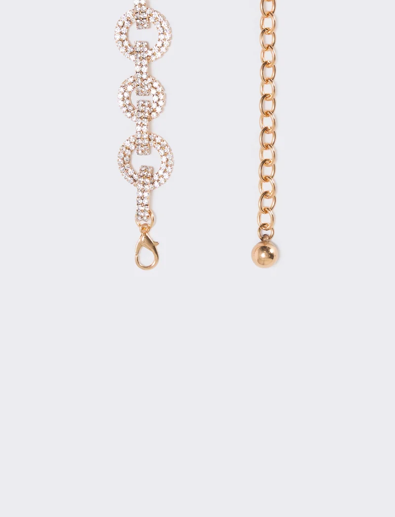 Cintura con cerchi in strass - Oro