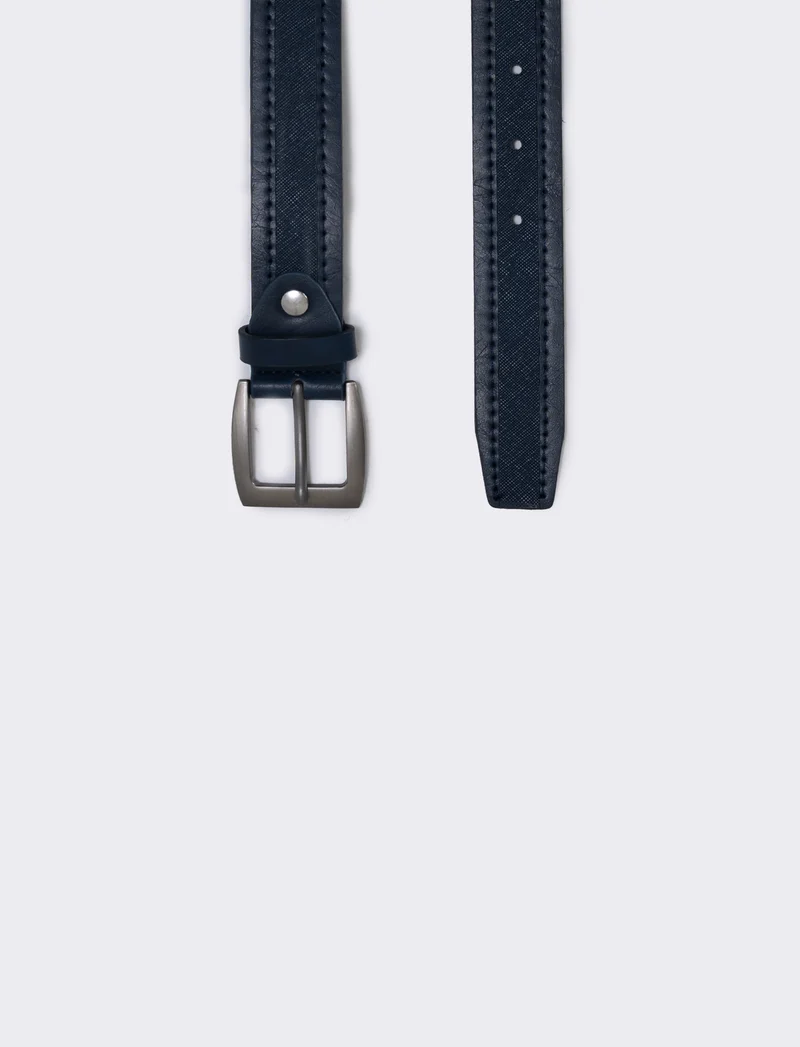 Cintura riga saffiano elegante e versatile - Blu