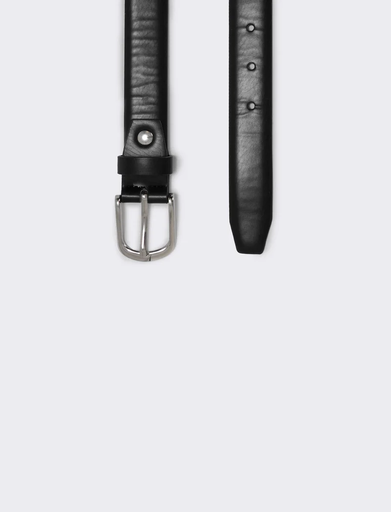 Cintura liscia 3 cm per uomo - Nero