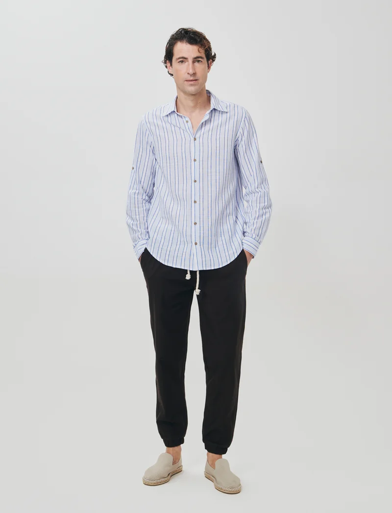 Pantaloni jogger in cotone strutturato - Moro