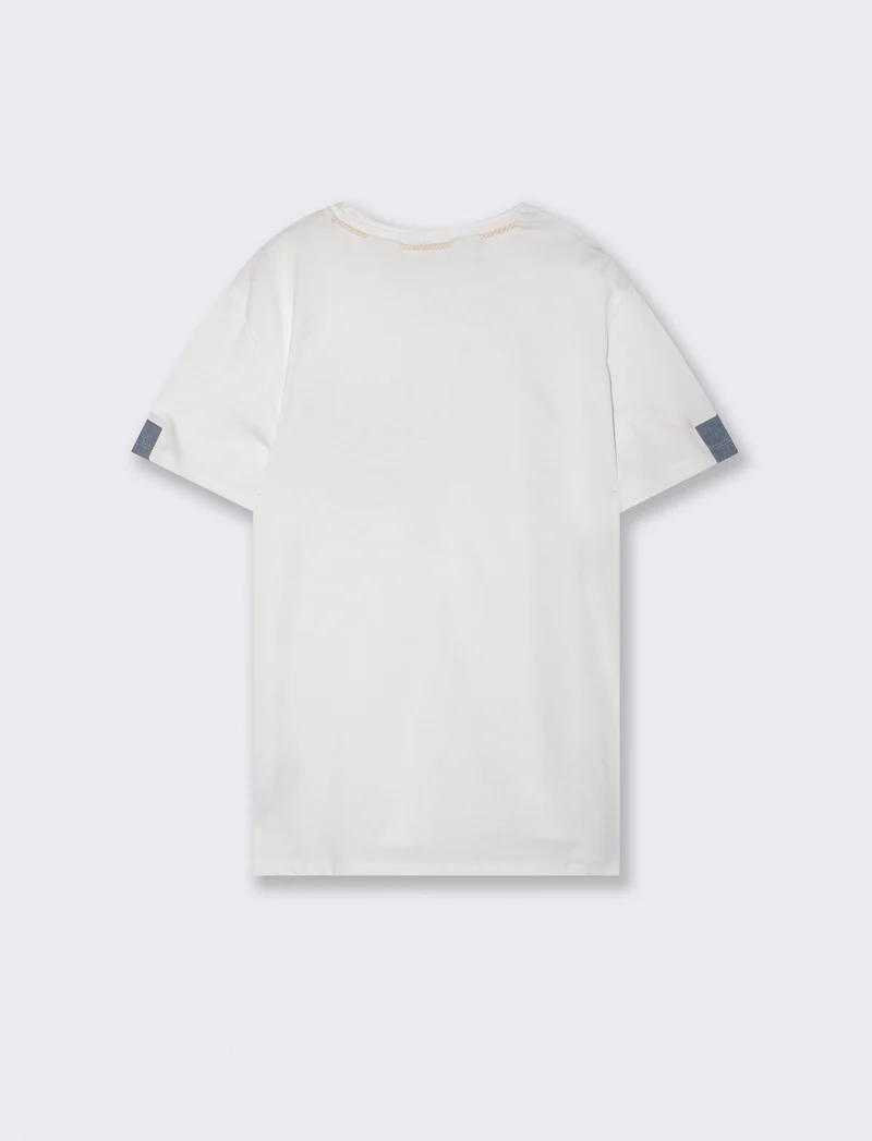 T-shirt girocollo con coulisse nautica - Bianco