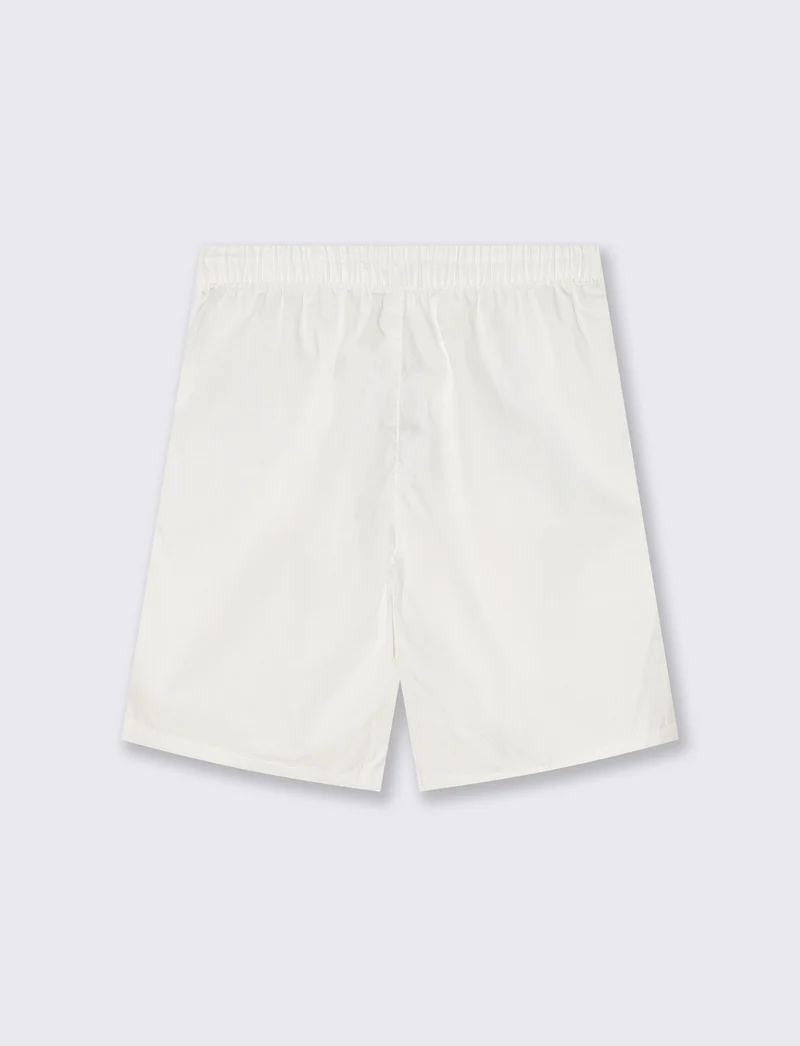 Short in cotone con tagli e lacci vita - Bianco
