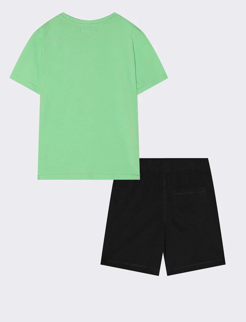Completo bermuda e t-shirt in jersey - Verde prato