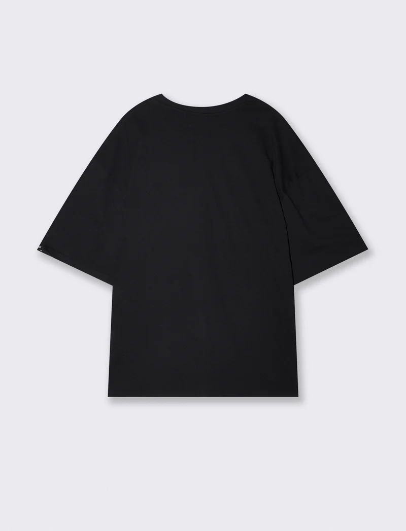 T-shirt One Piece in cotone girocollo - Nero