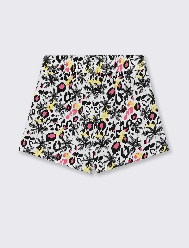 Short estivo in viscosa con fiocco - Bianco