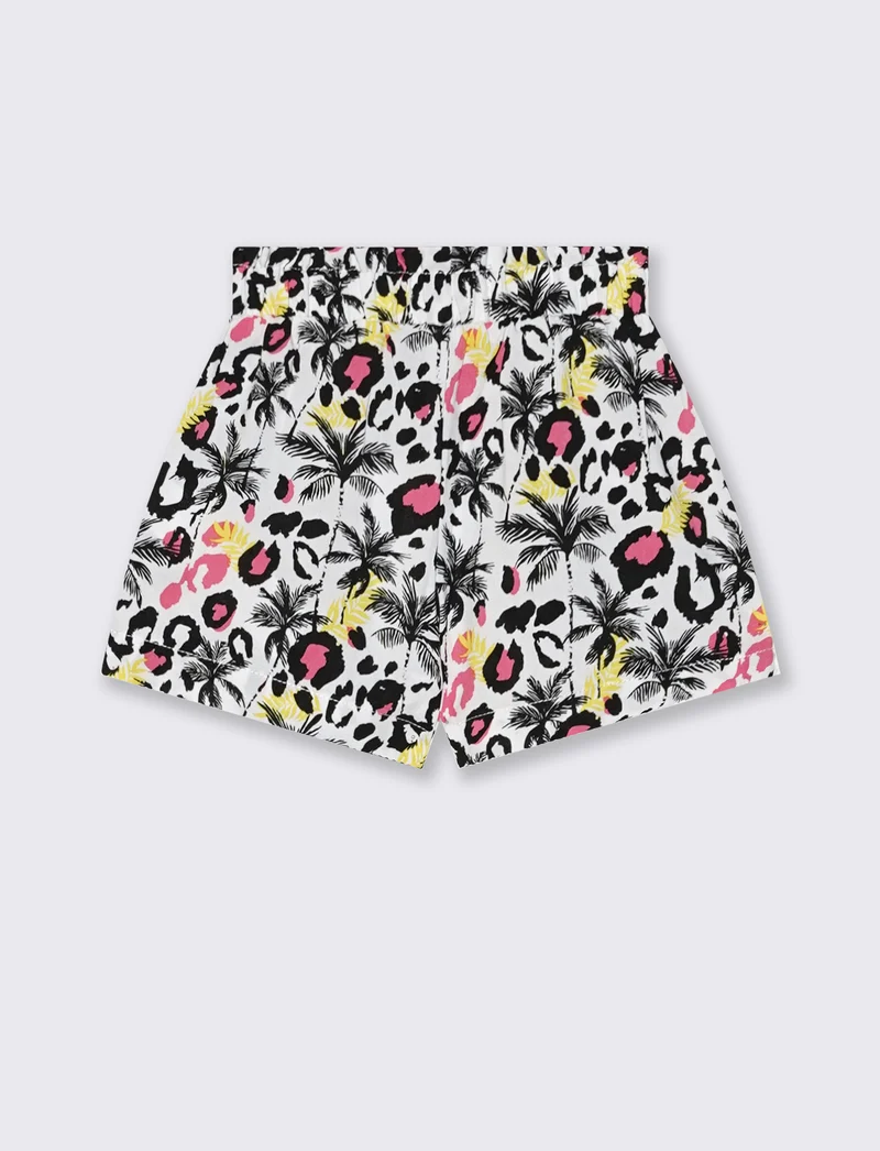 Shorts estivi a fantasia in viscosa - Bianco