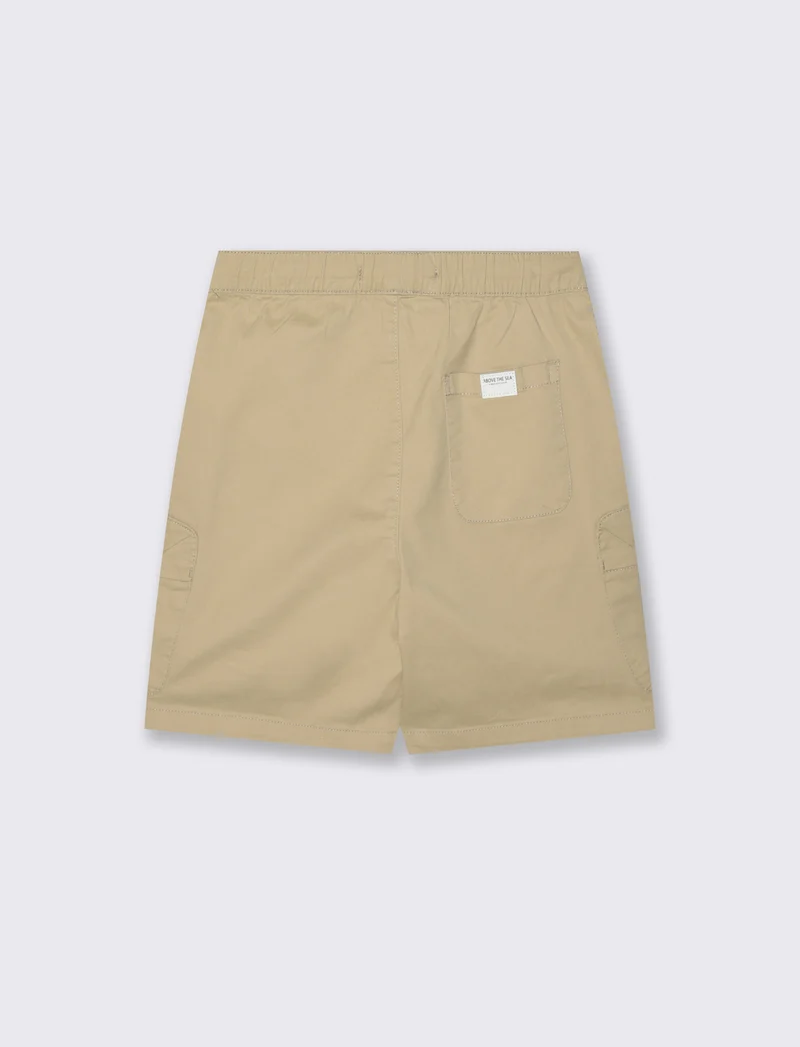 Bermuda cargo in cotone tinta unita - Beige