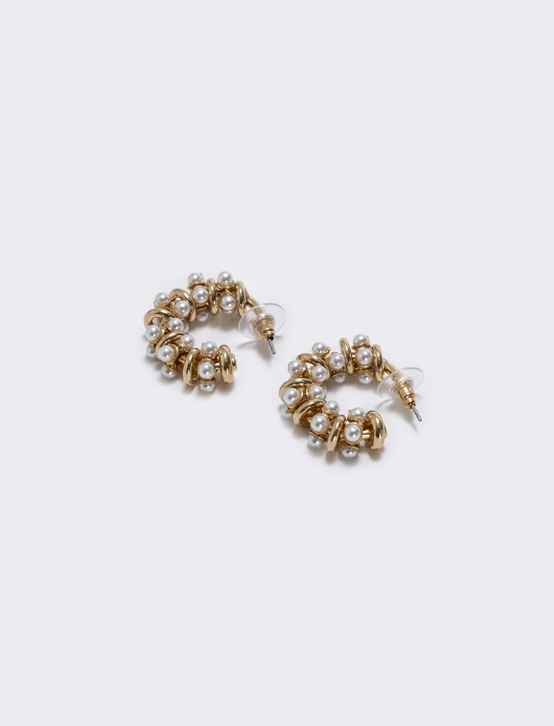 Cerchi con perline per donne eleganti - Oro