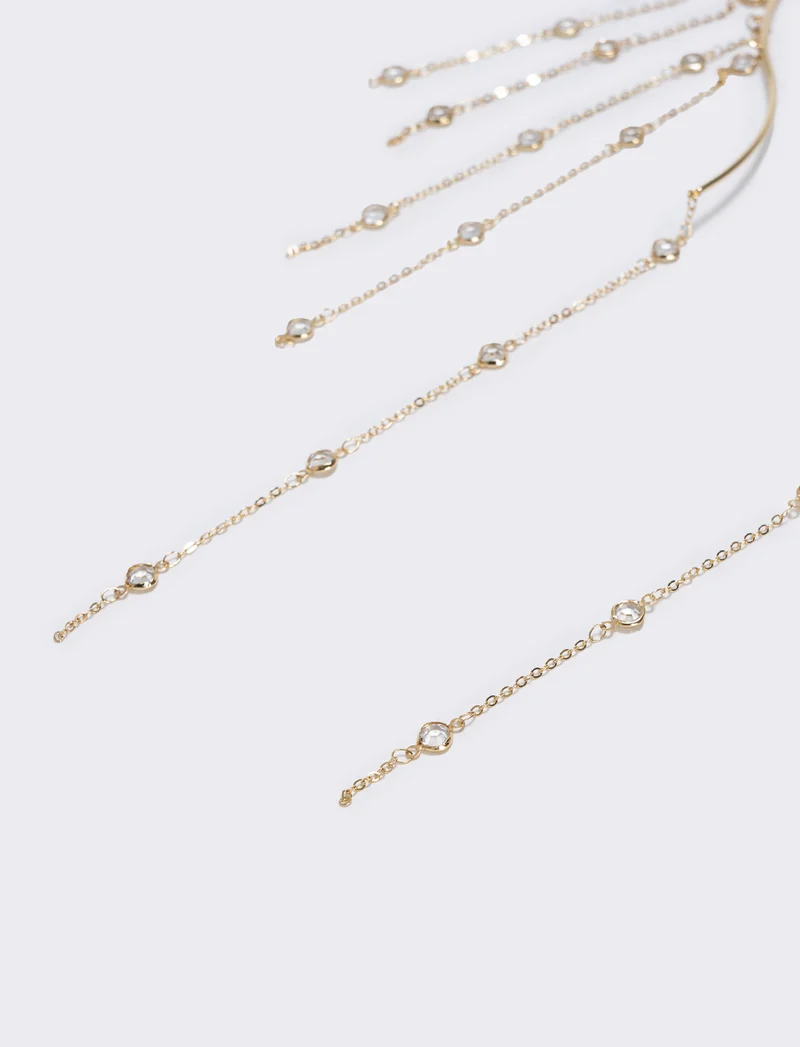 Collana semirigida con strass eleganti - Oro