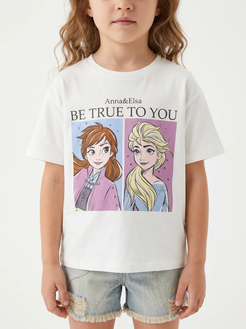 T-shirt Disney Frozen mezza manica cotone - var 1