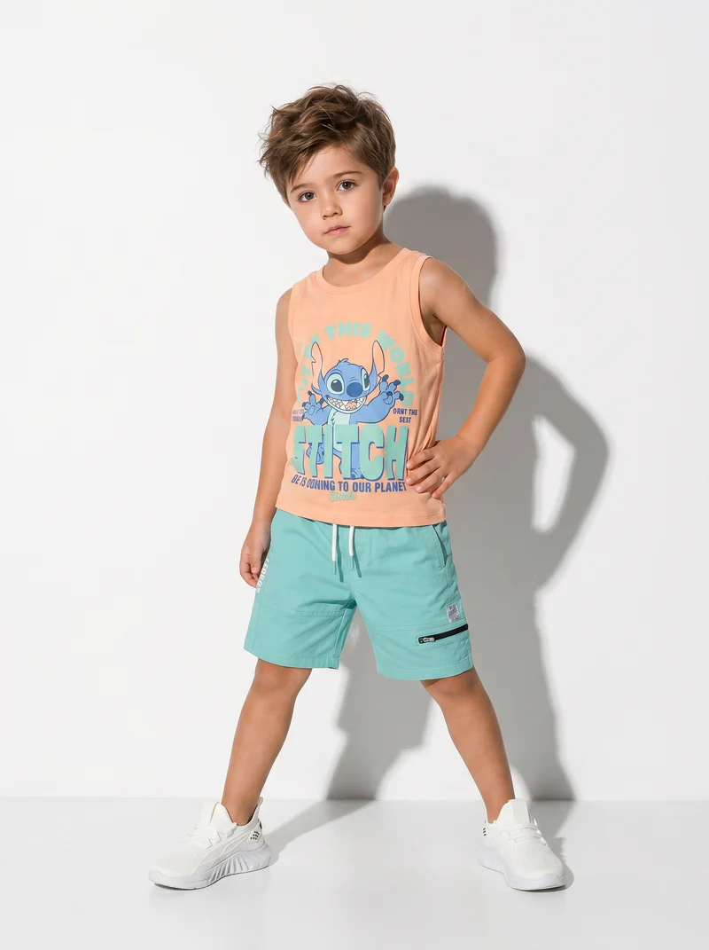 Canotta divertente con Super-Man e Stitch - Arancio