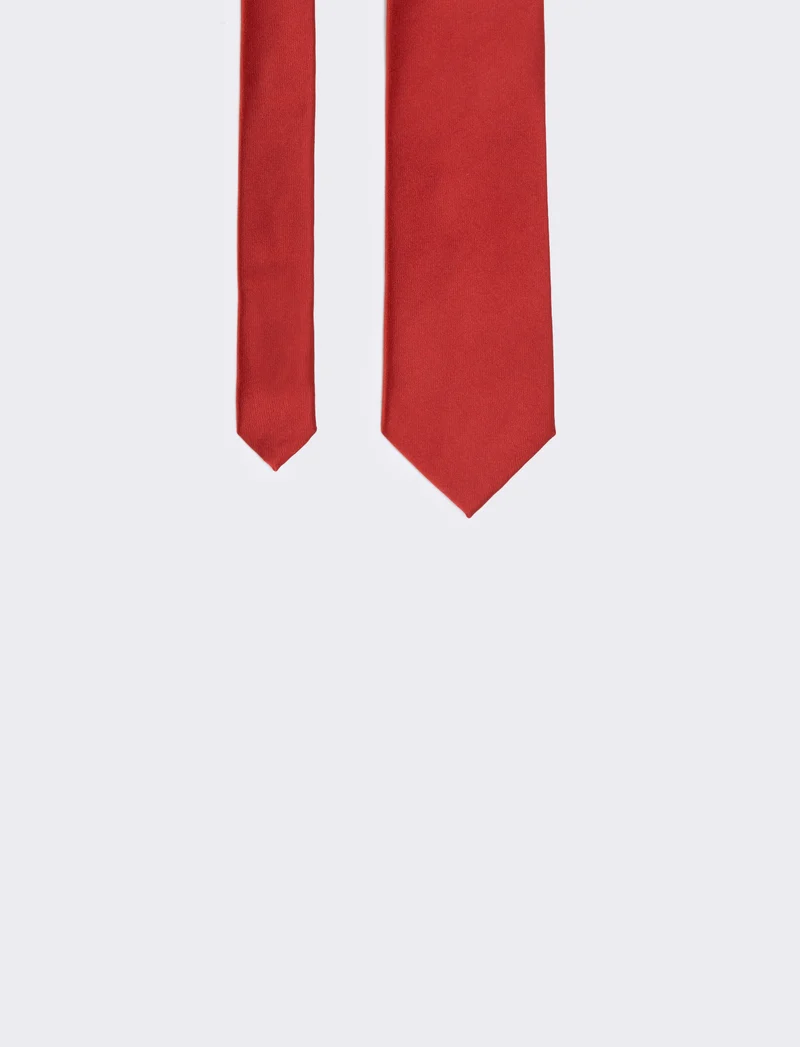 Cravatta raso 8 cm per uomo elegante - coccio
