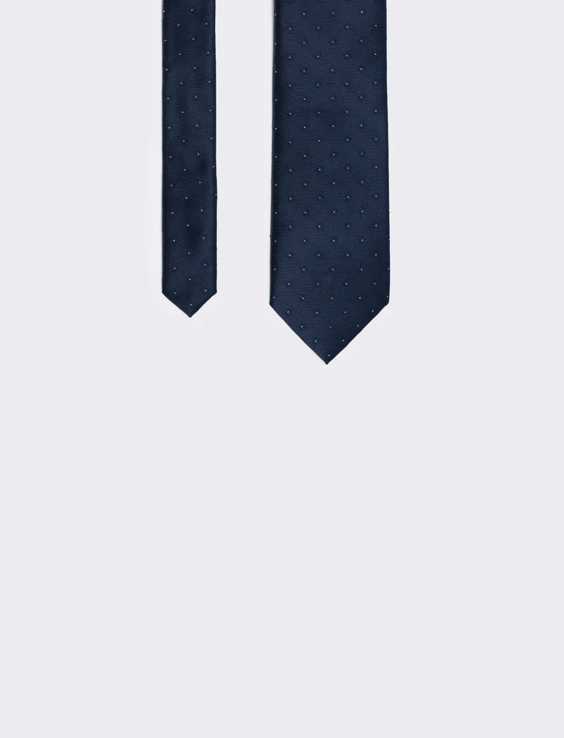 Cravatta grisaglia 8 cm per cerimonia uomo - Blu