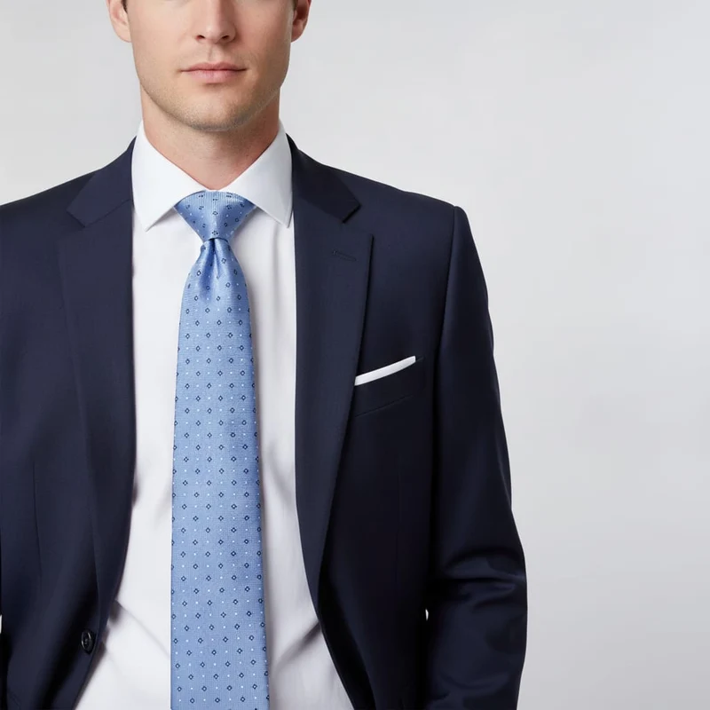 Cravatta fantasia 8cm per uomo elegante - Denim