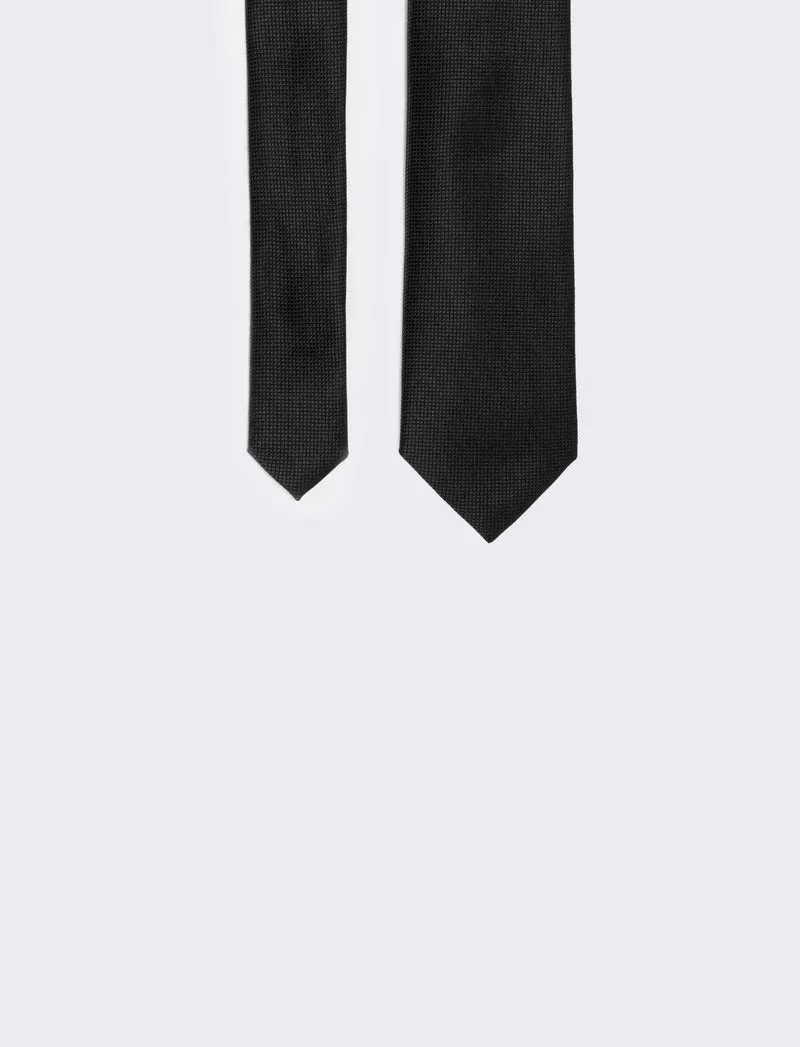 Cravatta diamantina 7cm per uomo - Nero