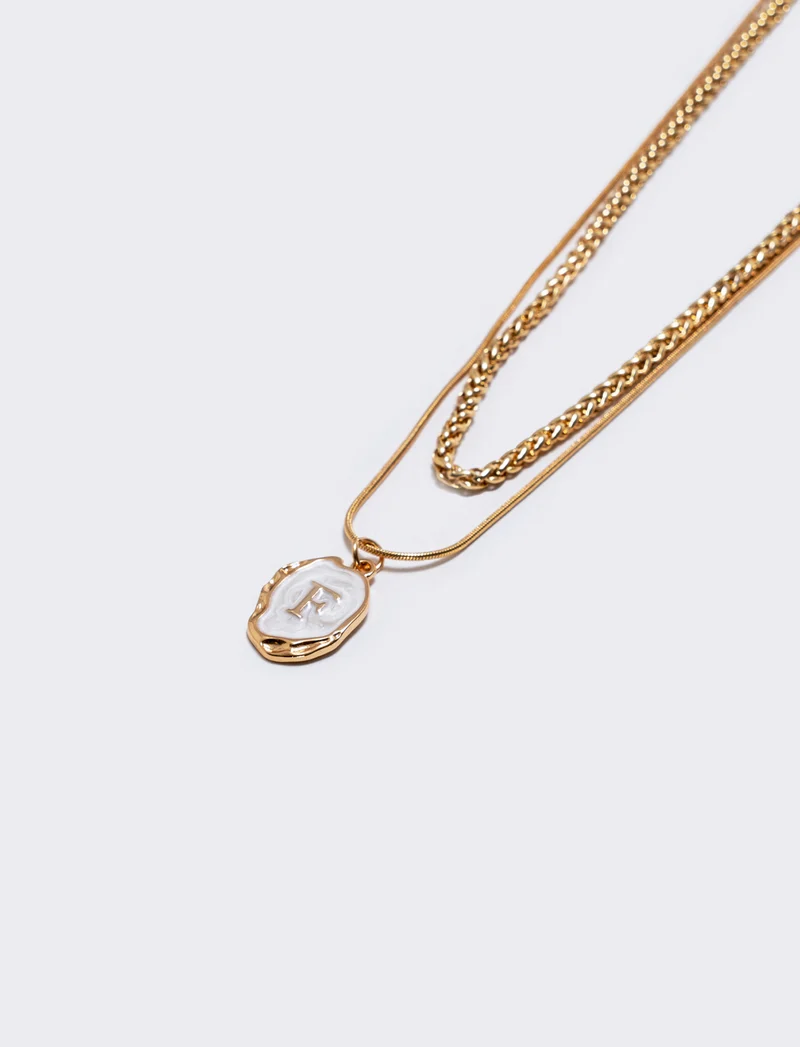 Collana 2 fili con lettera - var 3
