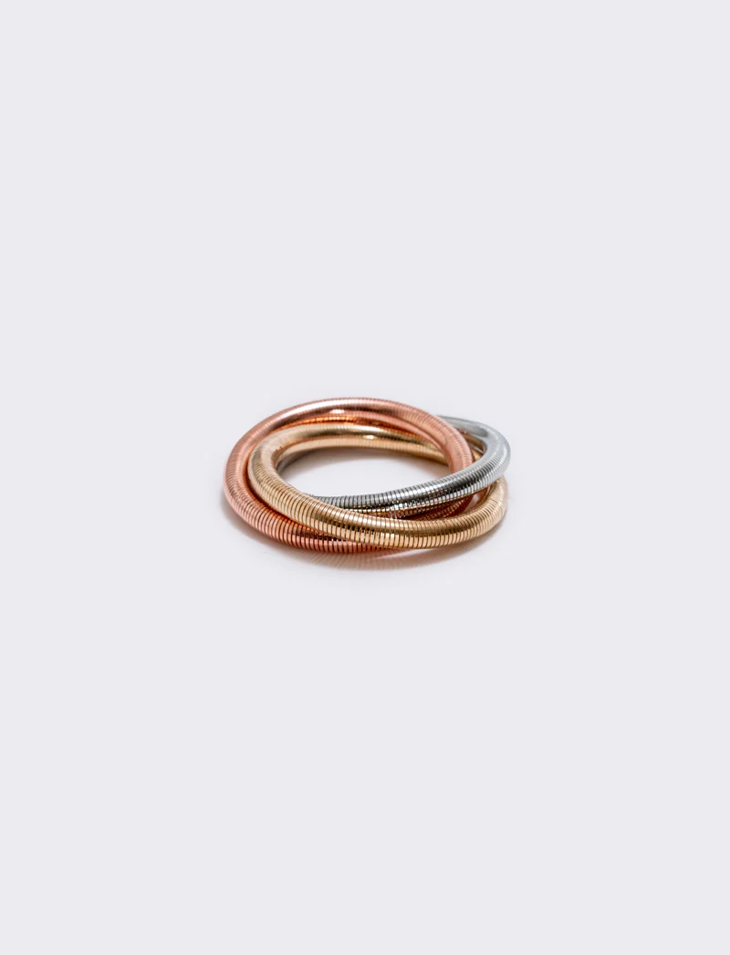 Bracciale elastico tre fili intrecciati - Multicolore