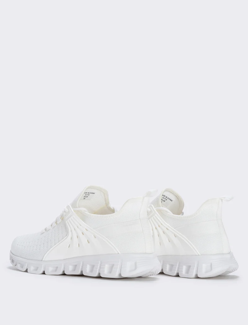 Sneakers running uomo in tessuto tecnico - Bianco