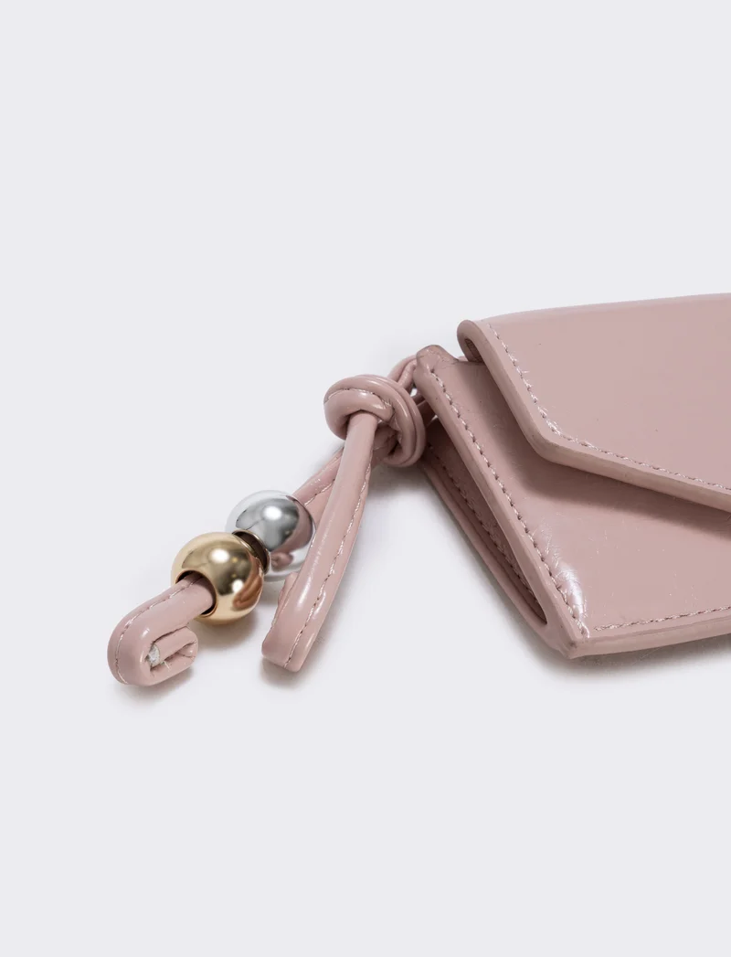 Portamonete lucido con taschina per lei - Rosa