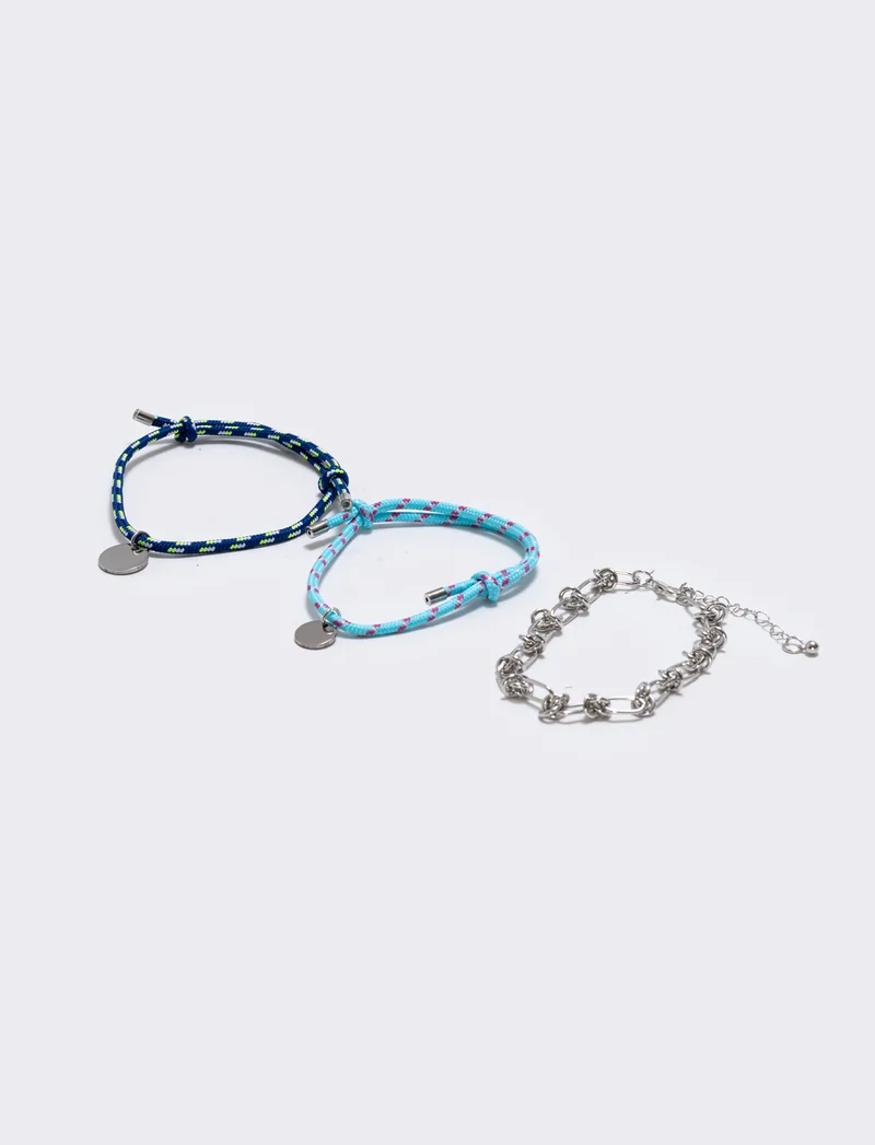 Bracciale colorato in tessuto elegante - Verde acqua