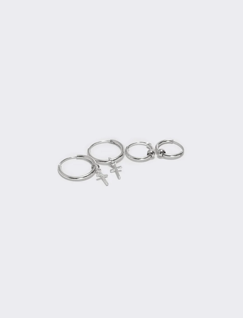 Orecchini pendenti con croce elegante - Argento