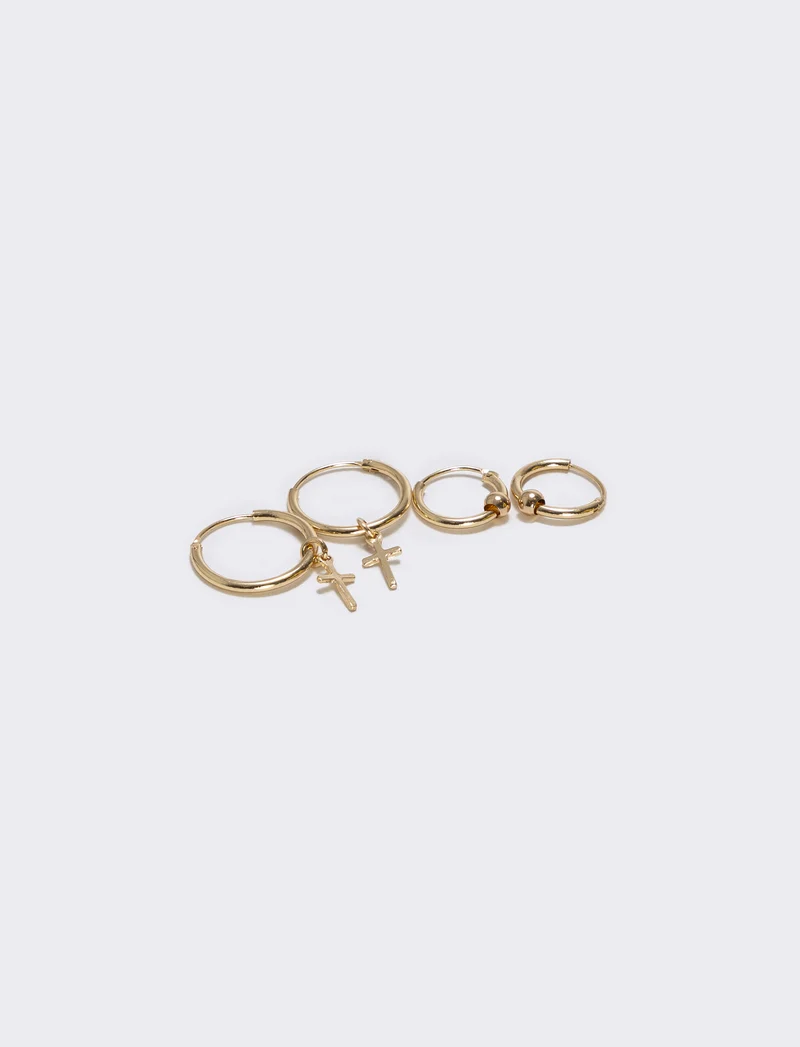 Orecchini pendenti con croce elegante - Oro