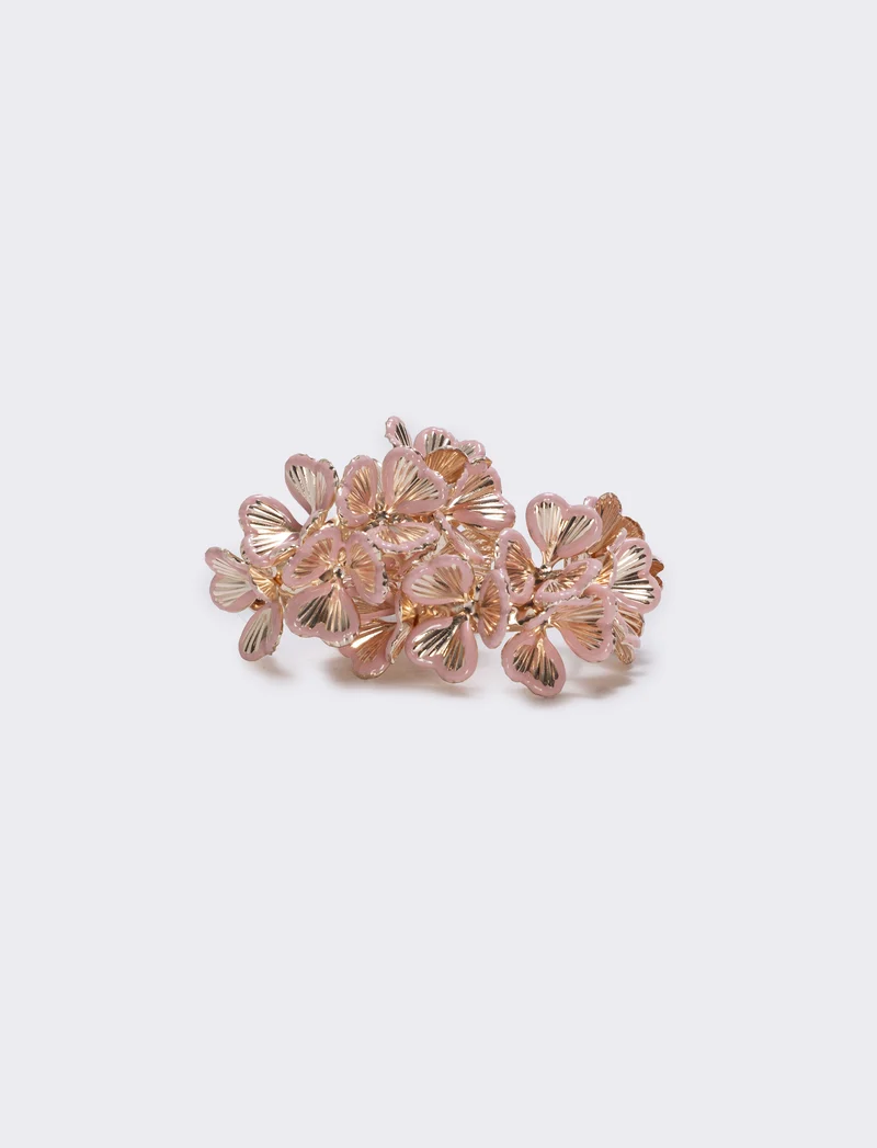 Orecchini Fiori a Mezzo Cerchio - Rosa