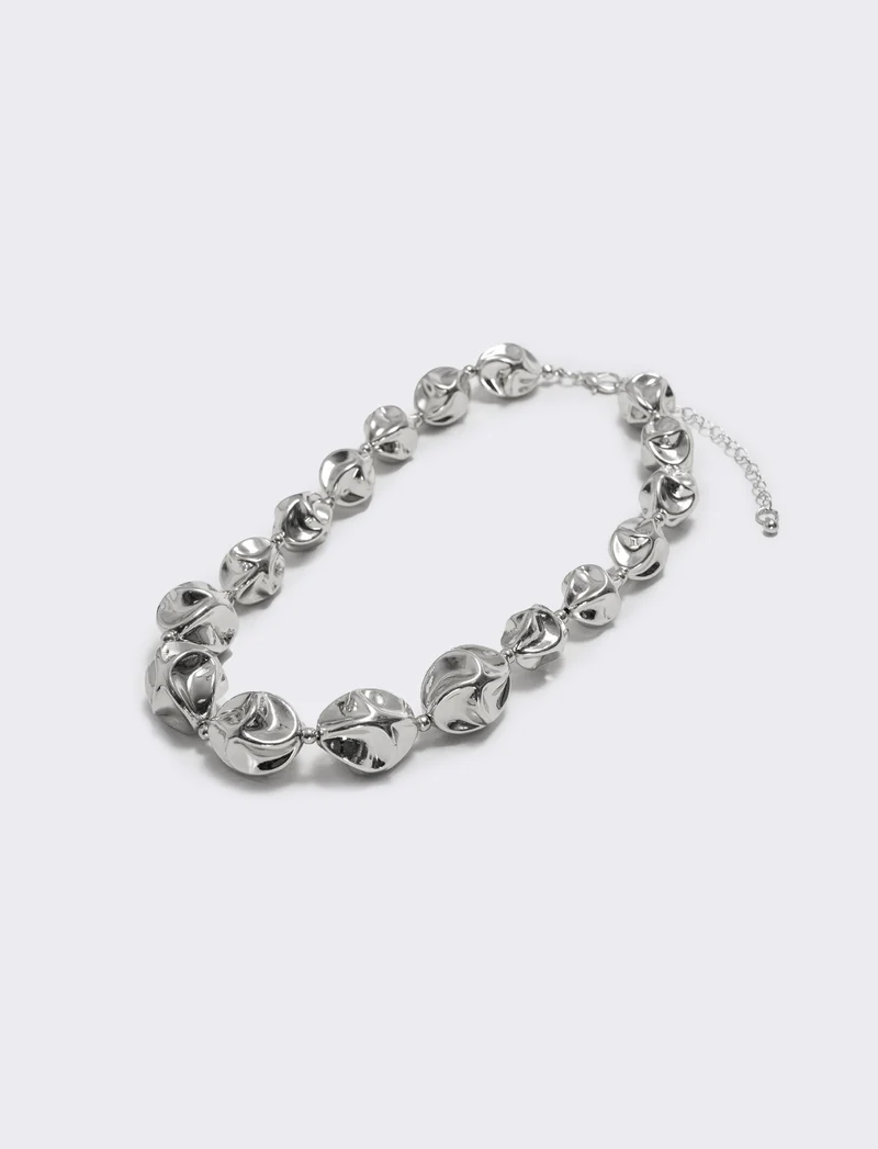 Collana di palline martellate - Argento