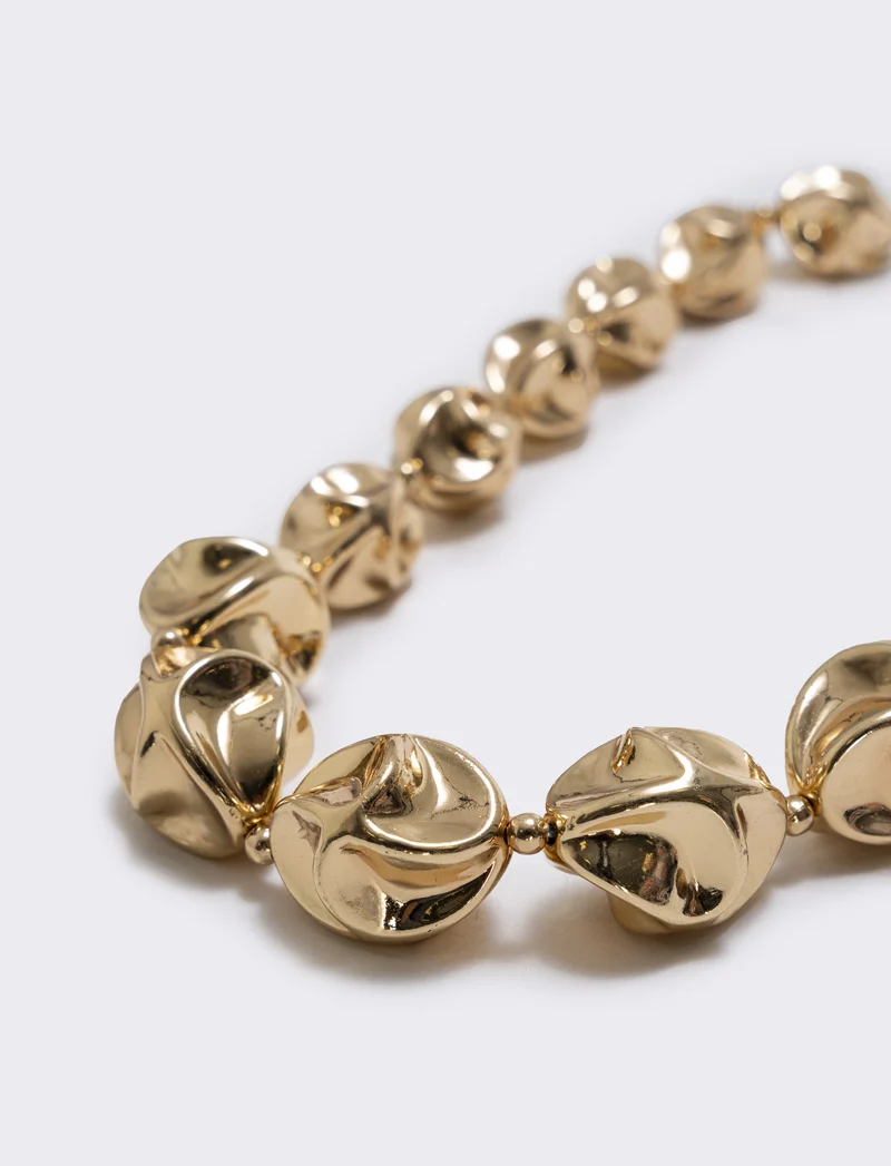 Collana di palline martellate - Oro