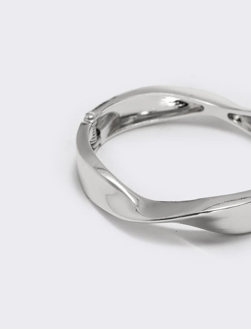 Bracciale rigido attorcigliato - Argento