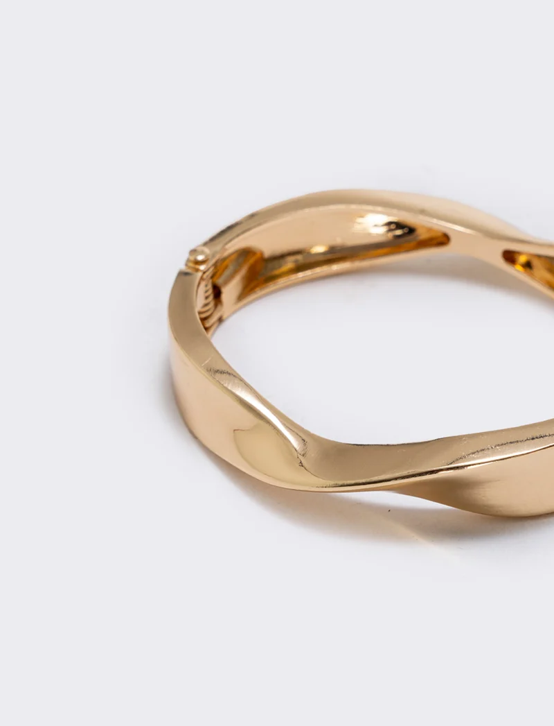 Bracciale rigido attorcigliato - Oro