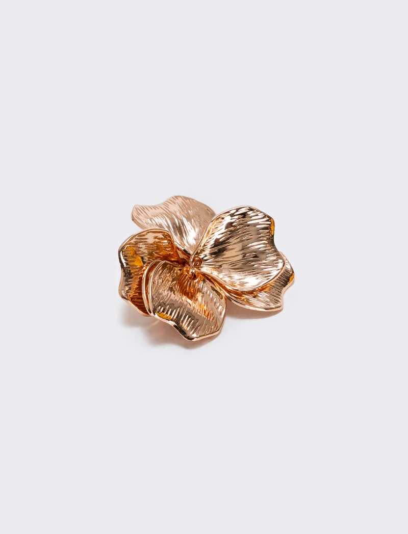 Anello con petali e ciondolo - Oro rosa